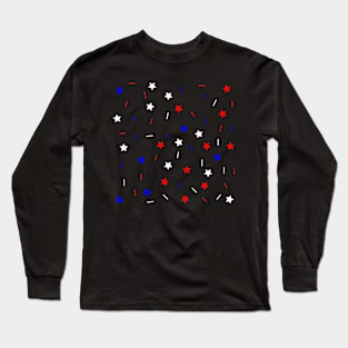 Red, White, Blue Sprinkles Long Sleeve T-Shirt